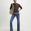 Brown Lace Hem Jumper