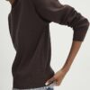 Brown Lace Hem Jumper