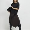 Brown Lace Hybrid T-Shirt Maxi Dress