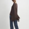 Brown Lace Trim Cape