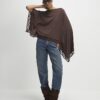 Brown Lace Trim Cape