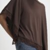 Brown Lace Trim Cape
