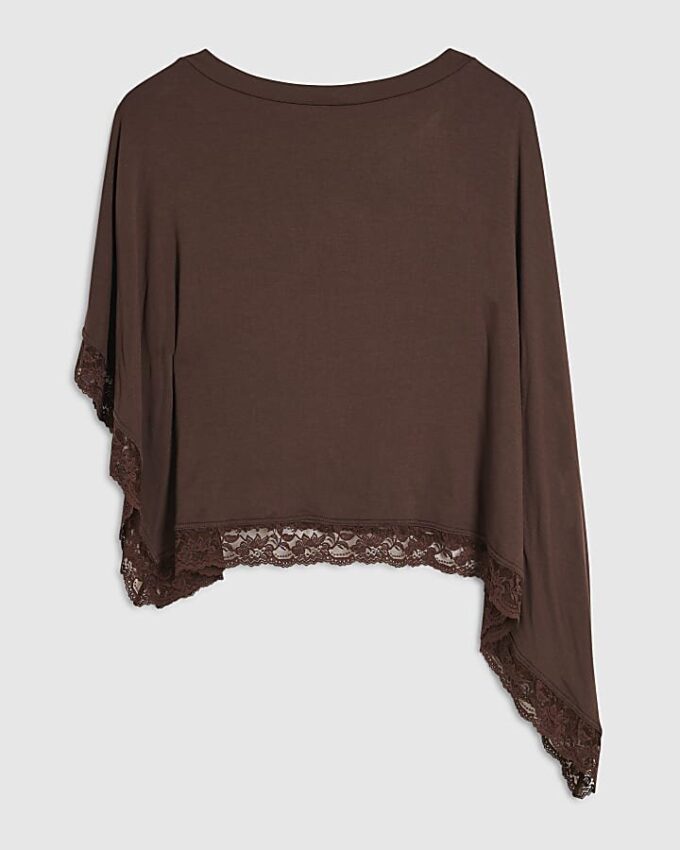 Brown Lace Trim Cape