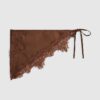 Brown Lace Trim Hip Scarf