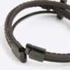 Brown Leather Cross Bracelet