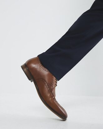 Brown Leather Derby Brogue Shoes