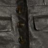 Brown Leather Fitted Waist Blazer