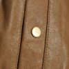 Brown Leather Funnel Bomber Jacket