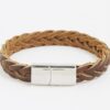Brown Leather Plait Bracelet