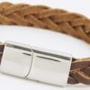 Brown Leather Plait Bracelet