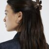 Brown Leopard Print Flower Claw Hair Clip