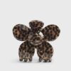 Brown Leopard Print Flower Claw Hair Clip