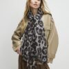 Brown Leopard Print Scarf