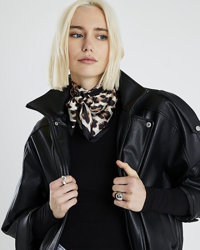 Brown Leopard Print Scarf