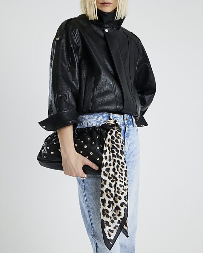 Brown Leopard Print Scarf
