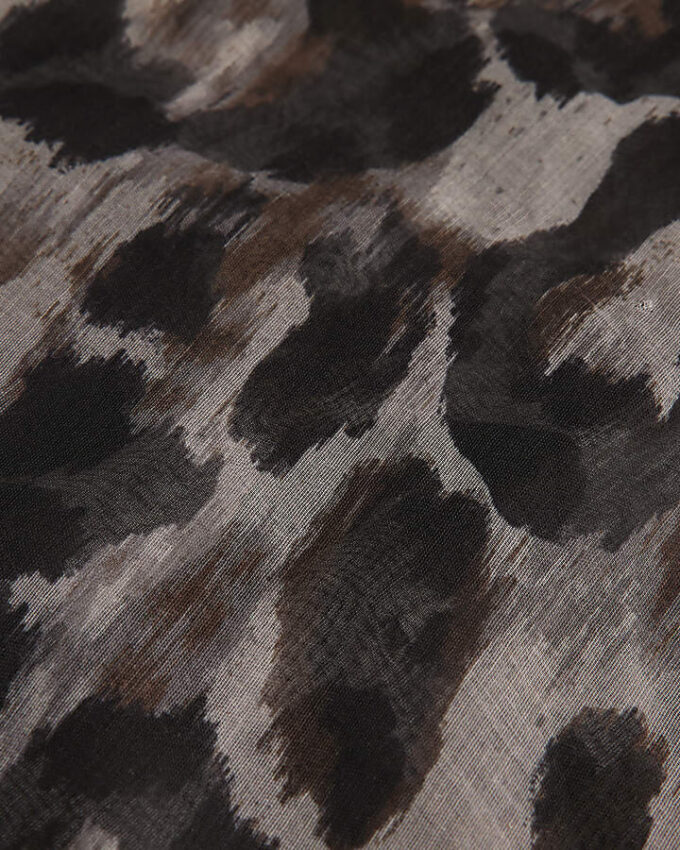 Brown Leopard Print Scarf