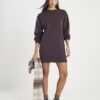 Brown Long Sleeve Sweatshirt Mini Dress