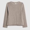 Brown Long Sleeve Whipstitch Sweatshirt