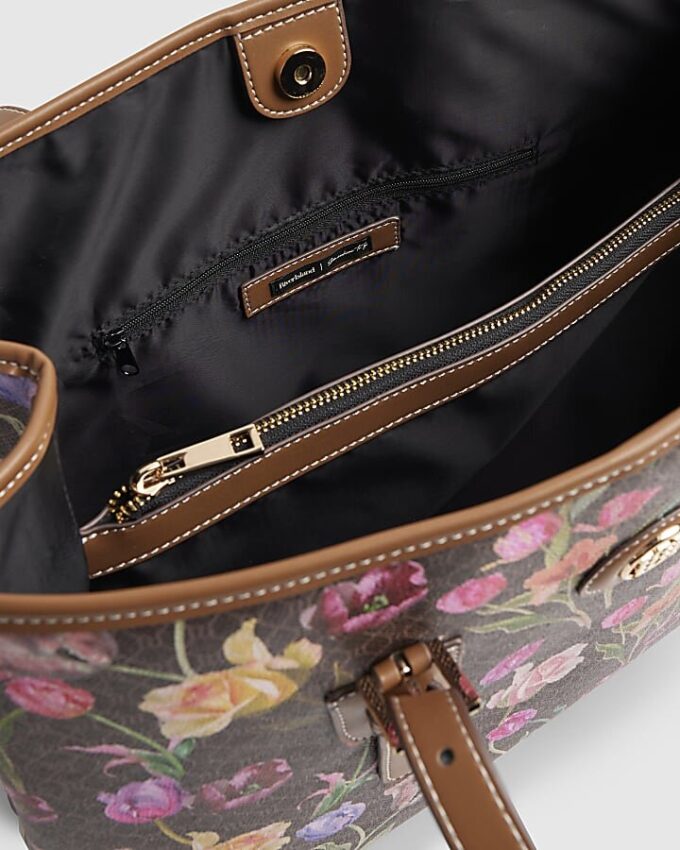 Brown Monogram Floral Wallet and Shopper bag