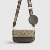 Brown Monogram Print Cross Body Bag