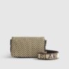 Brown Monogram Print Cross Body Bag
