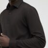 Brown Muscle Fit Pique Shirt