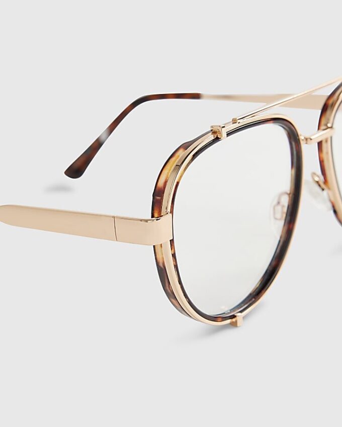 Brown Optical Lense Aviator Glasses