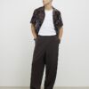 Brown Oversized Fit Floral Rope Print Shirt