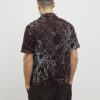 Brown Oversized Fit Floral Rope Print Shirt