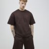 Brown Oversized Fit T-Shirt And Shorts Set