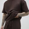 Brown Oversized Fit T-Shirt And Shorts Set