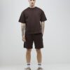 Brown Oversized Fit T-Shirt And Shorts Set