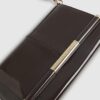 Brown Patent Bar Front Clutch Bag