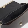 Brown Patent Bar Front Clutch Bag