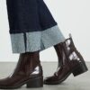 Brown patent Chelsea Boots