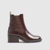 Brown patent Chelsea Boots