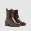 Brown patent Chelsea Boots