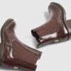 Brown patent Chelsea Boots