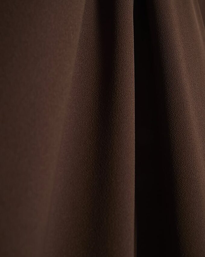 Brown Pleated Wide Leg Trousers