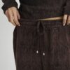 Brown Premium Crinkle Effect Wide Leg Joggers