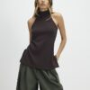 Brown Premium Halter Neck Top