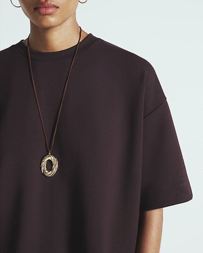 Brown Premium Short Sleeve Boxy T-shirt