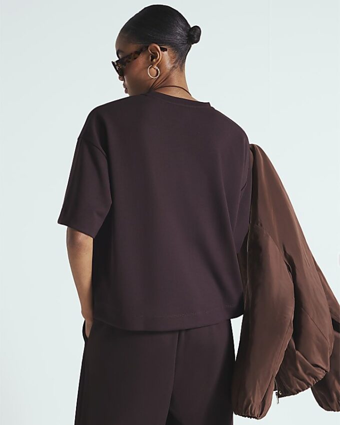 Brown Premium Short Sleeve Boxy T-shirt