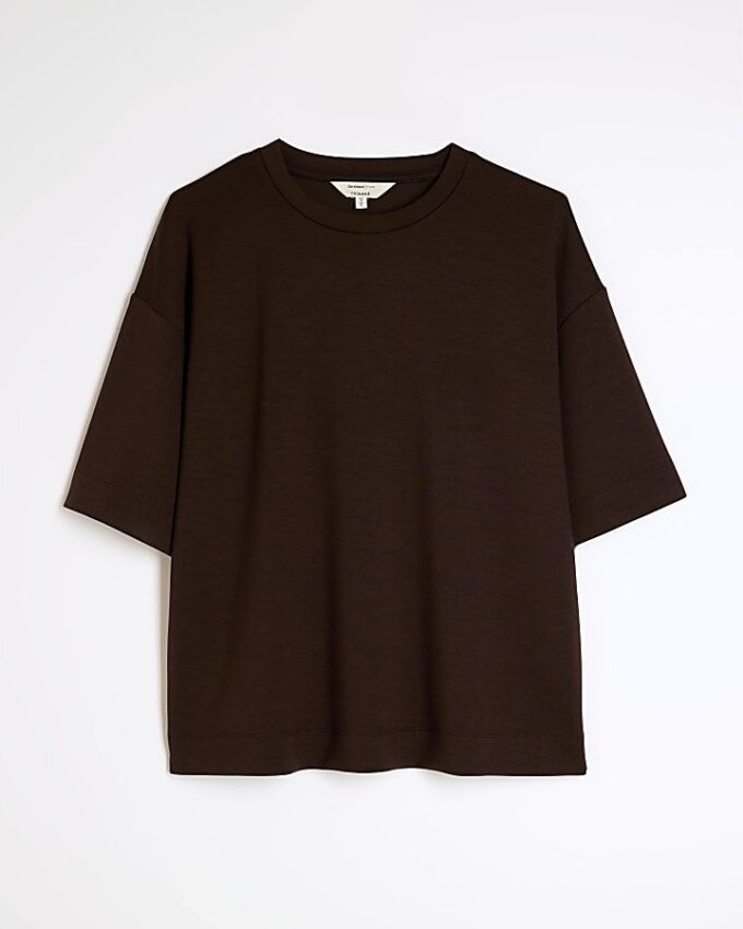 Brown Premium Short Sleeve Boxy T-shirt