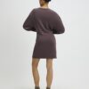Brown Premium Tie Front Mini Sweatshirt Dress
