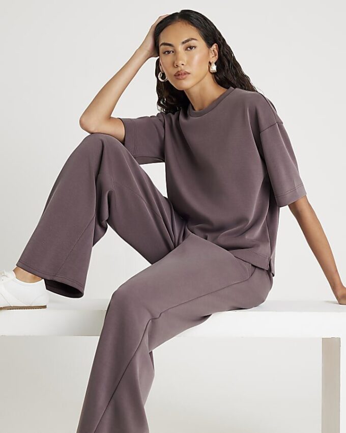 Brown Premium Wide leg joggers