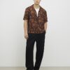 Brown Regular Fit Abstract Animal Print Shirt
