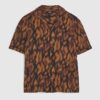 Brown Regular Fit Abstract Animal Print Shirt