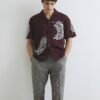 Brown Regular Fit Leaf Embroidered Shirt