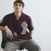 Brown Regular Fit Leaf Embroidered Shirt